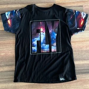 Fly Society Cosmos Black Shirt (Adult XL) Vinyl Sleeves